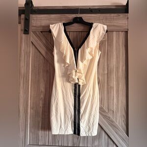 Ark & Co White and Black Ruffle Dress